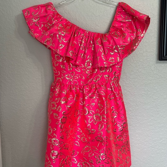 Lilly Pulitzer Pink and Gold Floral Dress - Picture 4 of 6